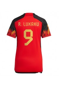 Belgia Romelu Lukaku #9 Jalkapallovaatteet Naisten Kotipaita MM-kisat 2022 Lyhythihainen